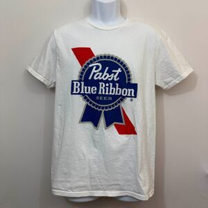 PBR Jerzee's T-Shirt Mens Med White Beer American Pabst Blue Ribbon Streetwear